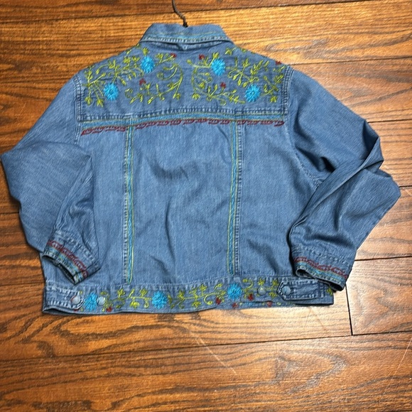 Vintage Country Wear Casuals Lorree G. Star Denim Jacket With Embroidery Size PL - Picture 9 of 15